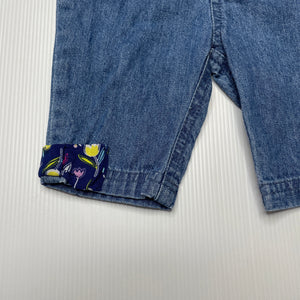 Girls Babies R Us, lightweight denim pants, elasticated, Inside leg: 12cm, GUC, size 00,  