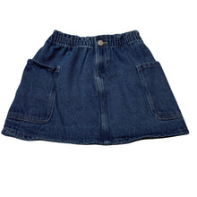 Load image into Gallery viewer, Girls Target, blue denim skirt, elasticated, L: 28cm, GUC, size 7,  