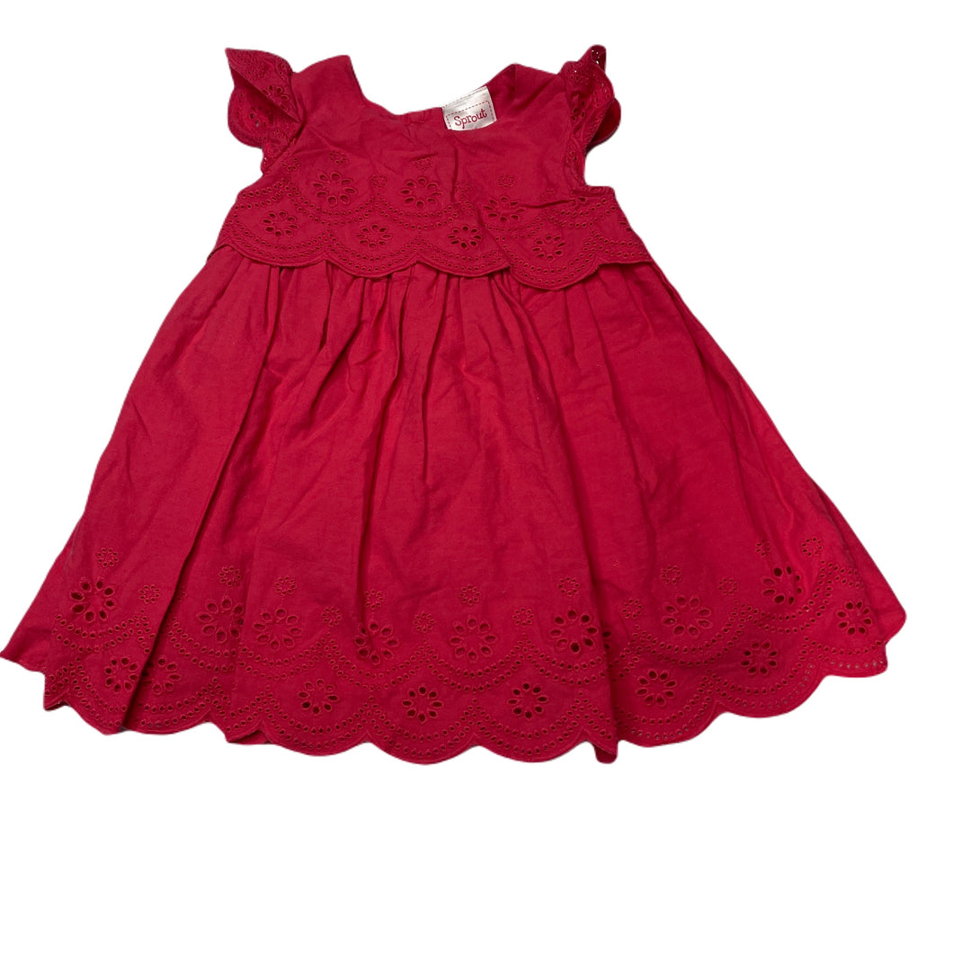 Girls Sprout, lined lightweight cotton dress, GUC, size 00, L: 38cm