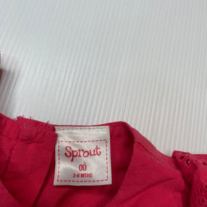 Girls Sprout, lined lightweight cotton dress, GUC, size 00, L: 38cm