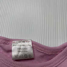 Load image into Gallery viewer, Girls pink, cotton singlet top, FUC, size 000,  