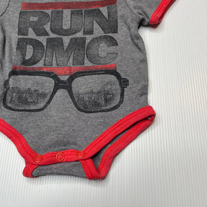 Boys Run DMC, bodysuit / romper, wash fade, FUC, size 000,  