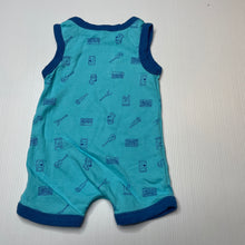 Load image into Gallery viewer, unisex Dymples, blue cotton romper, EUC, size 0000,  