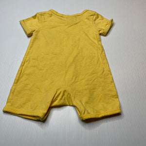 Boys Tiny Little Wonders, yellow cotton romper, EUC, size 000,  