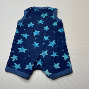 unisex Dymples, blue cotton romper, GUC, size 0000,  