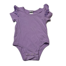 Load image into Gallery viewer, Girls TOOTS KIDS, purple stretchy ruffle bodysuit / romper, EUC, size 0,  