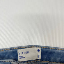 Load image into Gallery viewer, Girls Target, blue stretch denim jeans, adjustable, Inside leg: 26.5cm, GUC, size 1,  
