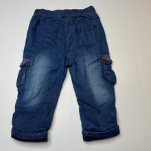 Load image into Gallery viewer, Boys St Bernard, lined cotton pants, elasticated, Inside leg: 22.5cm, GUC, size 0,  