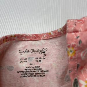 Girls Cynthia Rowley, floral cotton top, L: 34cm, EUC, size 1,  