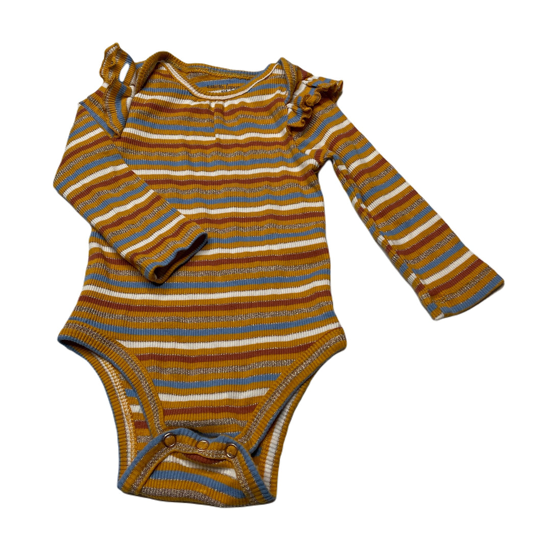 Girls Nannette Lepore, ribbed metallic stripe bodysuit / romper, EUC, size 0,  