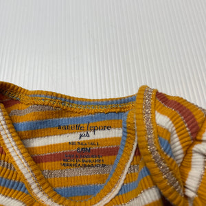 Girls Nannette Lepore, ribbed metallic stripe bodysuit / romper, EUC, size 0,  