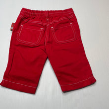 Load image into Gallery viewer, Girls Seasame Street, red cotton cropped pants, elasticated, Inside leg: 14.5cm, EUC, size 12 months,  