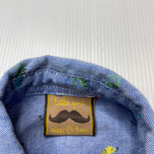 Load image into Gallery viewer, Boys Little Gent, cotton shirtall / romper, chameleons, EUC, size 000,  