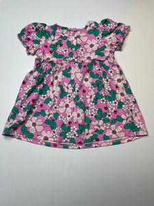 Girls Target, floral organic cotton dress, EUC, size 0, L: 39cm