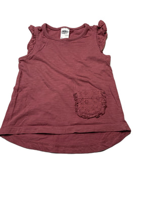 Girls Anko, broderie trim cotton top, EUC, size 1,  