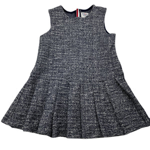 Girls SCHOOL IN THE CLOUD, navy & white box pleat dress, EUC, size 4, L: 49cm