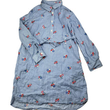 Load image into Gallery viewer, Girls H&amp;M, lightweight floral cotton shirt dress, GUC, size 7, L: 61cm