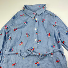 Load image into Gallery viewer, Girls H&amp;M, lightweight floral cotton shirt dress, GUC, size 7, L: 61cm