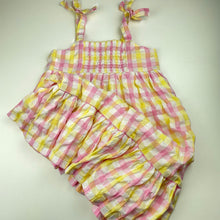 Load image into Gallery viewer, Girls Milkshake, cotton lined checked summer dress, EUC, size 8, L: 75cm