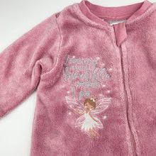 Load image into Gallery viewer, Girls Baby Berry, pink fleece zip coverall / romper, GUC, size 1,  