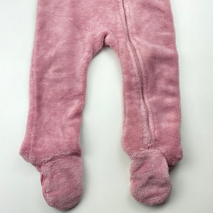 Girls Baby Berry, pink fleece zip coverall / romper, GUC, size 1,  