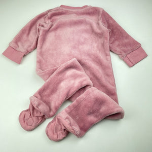 Girls Baby Berry, pink fleece zip coverall / romper, GUC, size 1,  