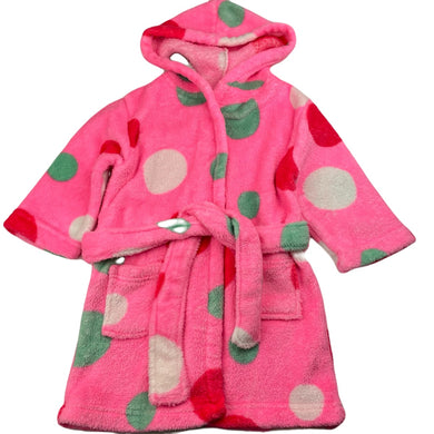 Girls Cotton On, fleece hooded dressing gown / bath robe, L 49cm, GUC, size 1-2,  