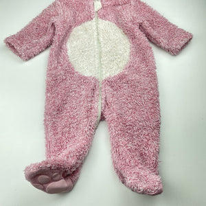 Girls Baby Berry, fleece zip hooded coverall / romper, FUC, size 00,  