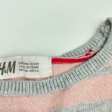 Load image into Gallery viewer, Girls H&amp;M, lightweight knitted long sleeve dress, GUC, size 5-6, L: 52cm