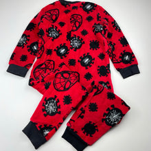 Load image into Gallery viewer, Boys Marvel, Spiderman fleece all-in-one pyjamas, pilling on cuffs, FUC, size 5,  