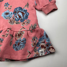 Load image into Gallery viewer, Girls Next, fleece lined floral hooded sweater dress, EUC, size 2-3, L: 48cm