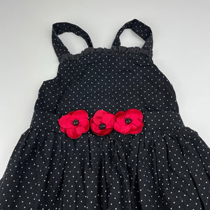 Girls Target, lined spotted cotton party dress, wash fade, FUC, size 5, L: 61cm