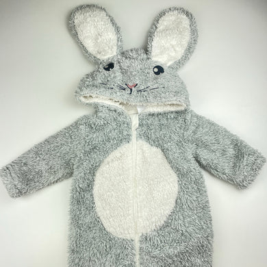 unisex Baby Berry, fleece hooded zip coverall / romper, EUC, size 00,  