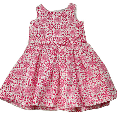 Girls Origami, lined floral broderie cotton party dress, EUC, size 1, L: 45cm