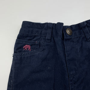 Boys Little Rebel, navy cotton chino pants, adjustable, Inside leg: 32.5cm, EUC, size 2,  