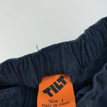 Load image into Gallery viewer, Boys Tilt, blue cotton pants, elasticated, Inside leg: 27.5cm, EUC, size 1,  