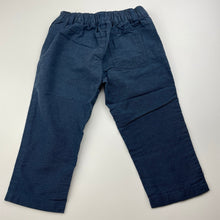 Load image into Gallery viewer, Boys Tilt, blue cotton pants, elasticated, Inside leg: 27.5cm, EUC, size 1,  