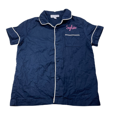 Girls NEUE BLVD, navy cotton pyjama top, EUC, size 5-6,  