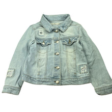 Load image into Gallery viewer, Girls Target, light blue stretch denim jacket, poppers, GUC, size 5,  