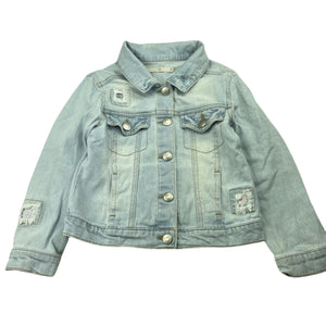 Girls Target, light blue stretch denim jacket, poppers, GUC, size 5,  