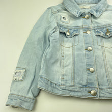 Load image into Gallery viewer, Girls Target, light blue stretch denim jacket, poppers, GUC, size 5,  