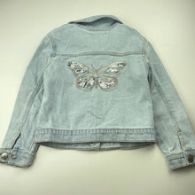 Load image into Gallery viewer, Girls Target, light blue stretch denim jacket, poppers, GUC, size 5,  