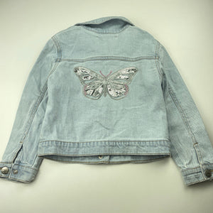 Girls Target, light blue stretch denim jacket, poppers, GUC, size 5,  