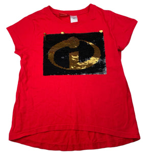 Girls DIsney, THE INCREDIBLES flip sequin cotton t-shirt / top, EUC, size 10,  