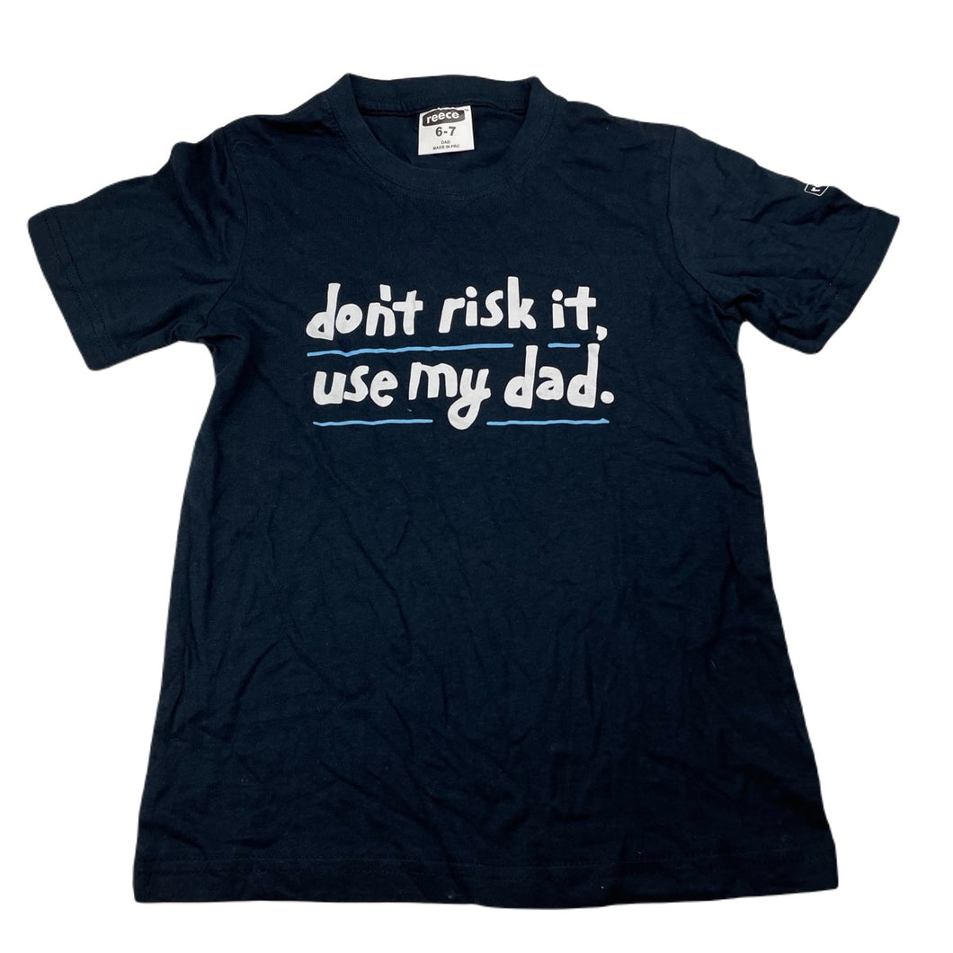 Boys Reece, navy cotton t-shirt / top, EUC, size 6-7,  