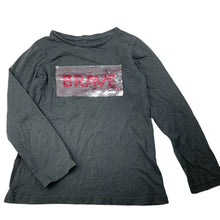 Load image into Gallery viewer, Girls Cotton On, grey cotton flip sequin long sleeve top, GUC, size 6,  