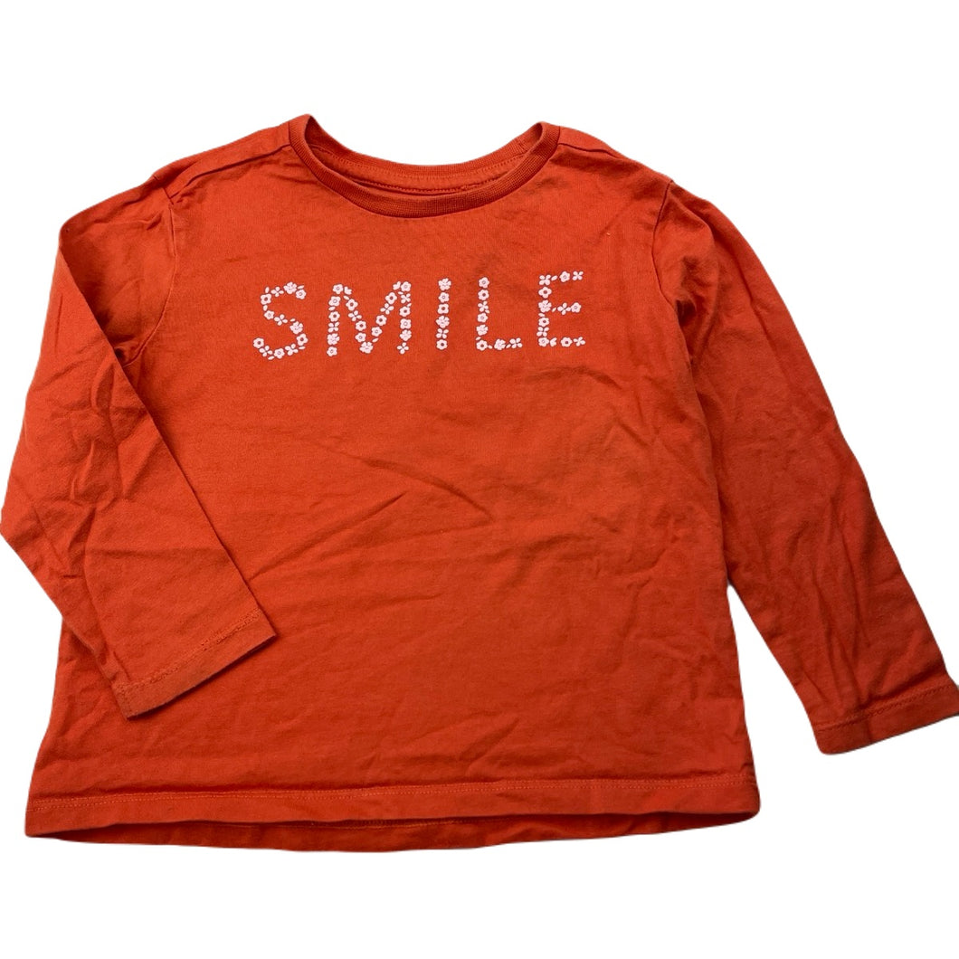 Girls Anko, orange cotton long sleeve top, GUC, size 3,  