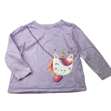 Load image into Gallery viewer, Girls Anko, purple cotton long sleeve top, unicorn, GUC, size 3,  