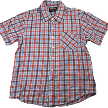 Load image into Gallery viewer, Boys Shock Resistant, checked cotton short sleeve shirt, EUC, size 8,  