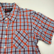 Load image into Gallery viewer, Boys Shock Resistant, checked cotton short sleeve shirt, EUC, size 8,  